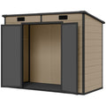 8' x 4' Plastic Outdoor Storage Shed with Floor, Window, Lockable