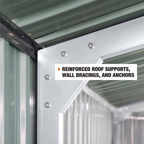 13' x 20' Metal Garage Shed with Double Front Doors, 7'9" Peak Height,