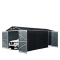 13' x 20' Metal Garage Shed with Double Front Doors, 7'9" Peak Height,